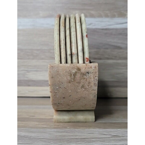 Soft Stone Coaster 6 Piece‎ Set Florial & Leaf Pattern Coaster Drinkware Barware - Picture 2 of 8